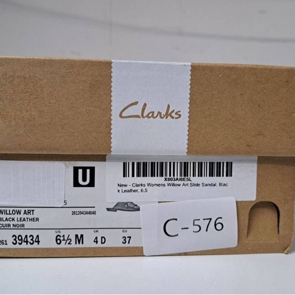Clarks Women's Black Willow Art Slide Sandals, Size 6.5 - Picture 5 of 6